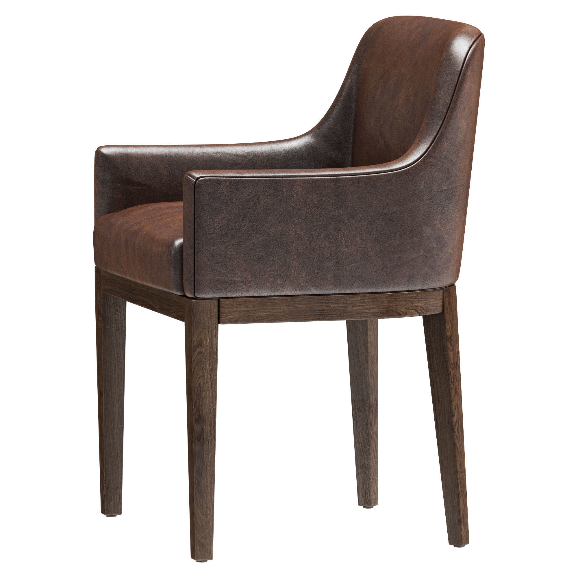 Restoration Hardware Morgan Curved-Back Track Leather Armchair 3D model_2