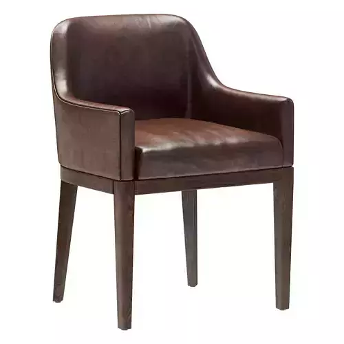Restoration Hardware Morgan Curved-Back Track Leather Armchair