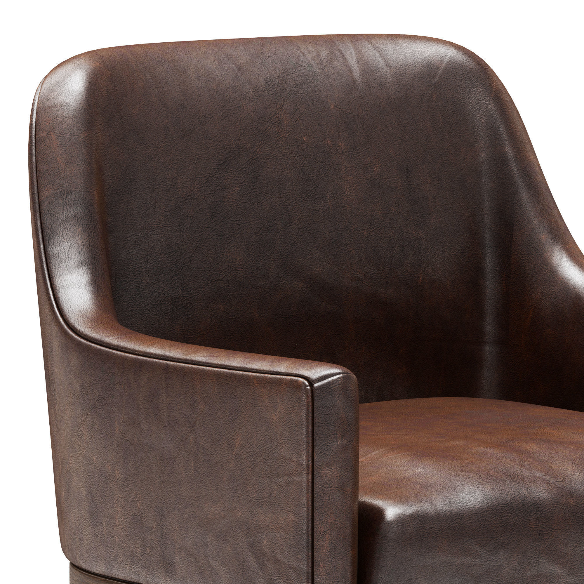 Restoration Hardware Morgan Curved-Back Track Leather Armchair 3D model_3