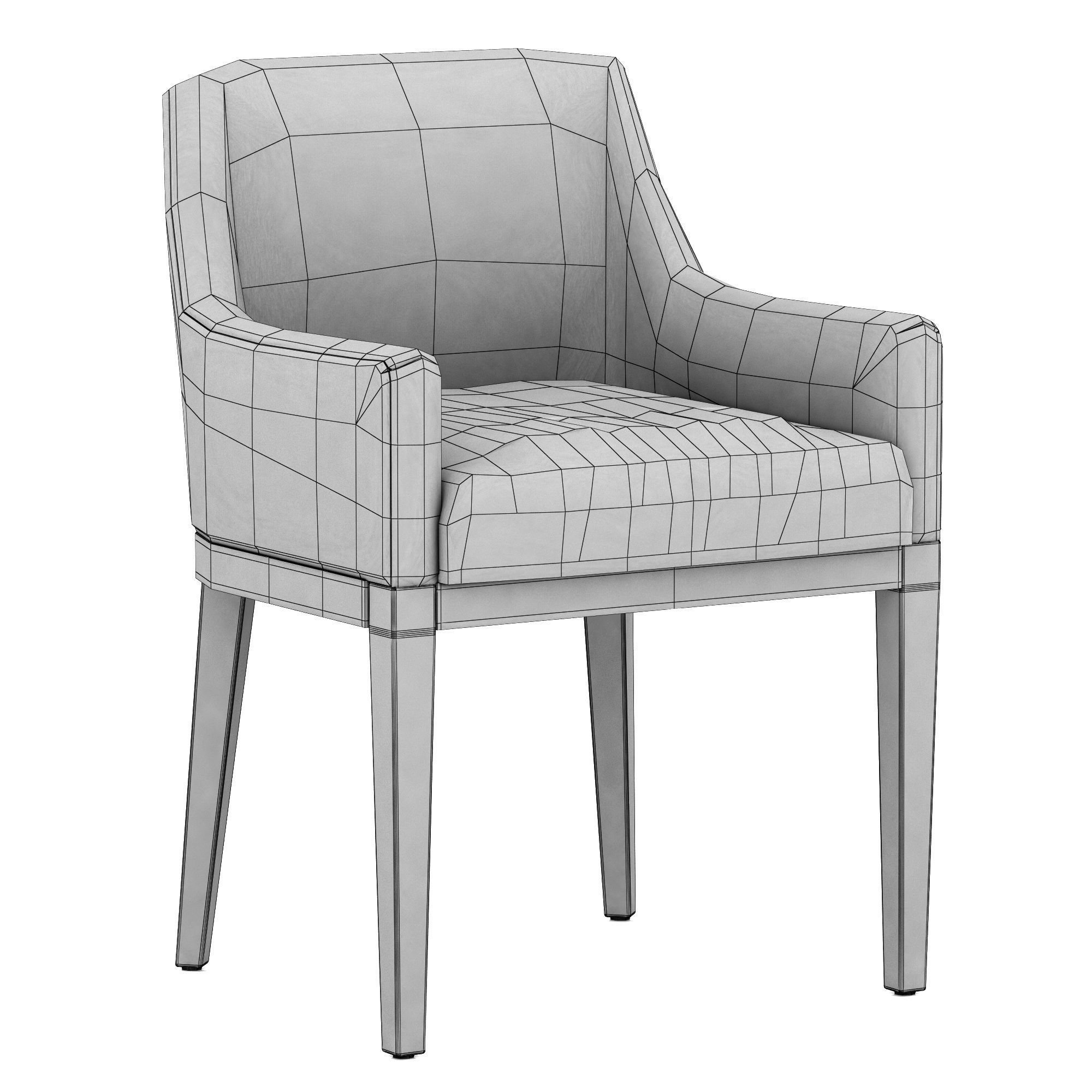 Restoration Hardware Morgan Curved-Back Track Leather Armchair 3D model_8
