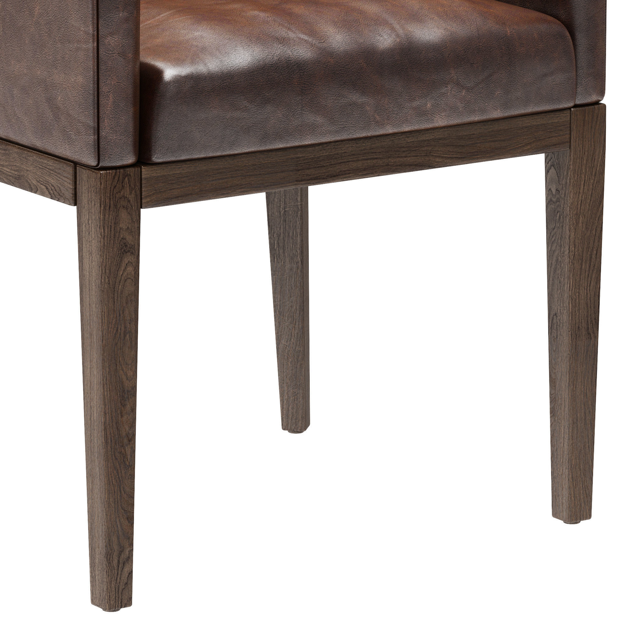 Restoration Hardware Morgan Curved-Back Track Leather Armchair 3D model_5