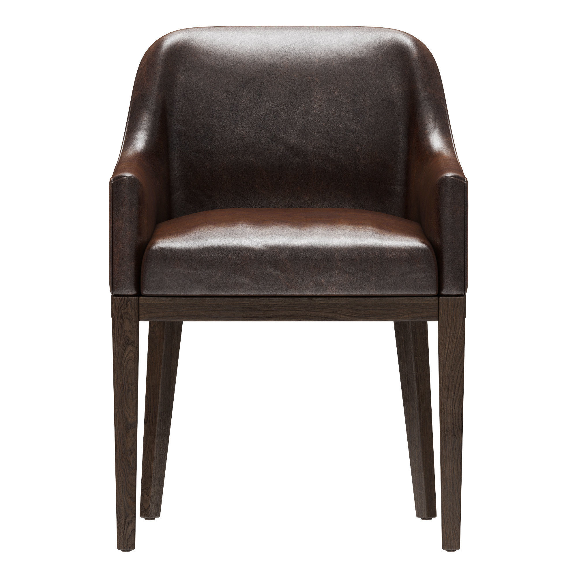Restoration Hardware Morgan Curved-Back Track Leather Armchair 3D model_6