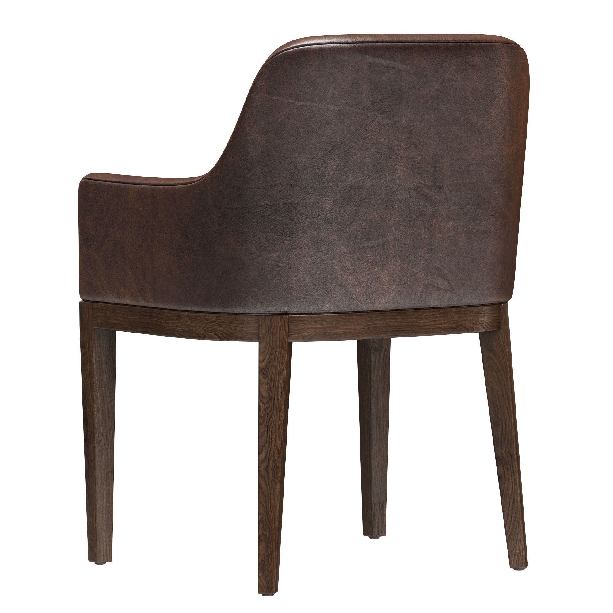Restoration Hardware Morgan Curved-Back Track Leather Armchair 3D model_4