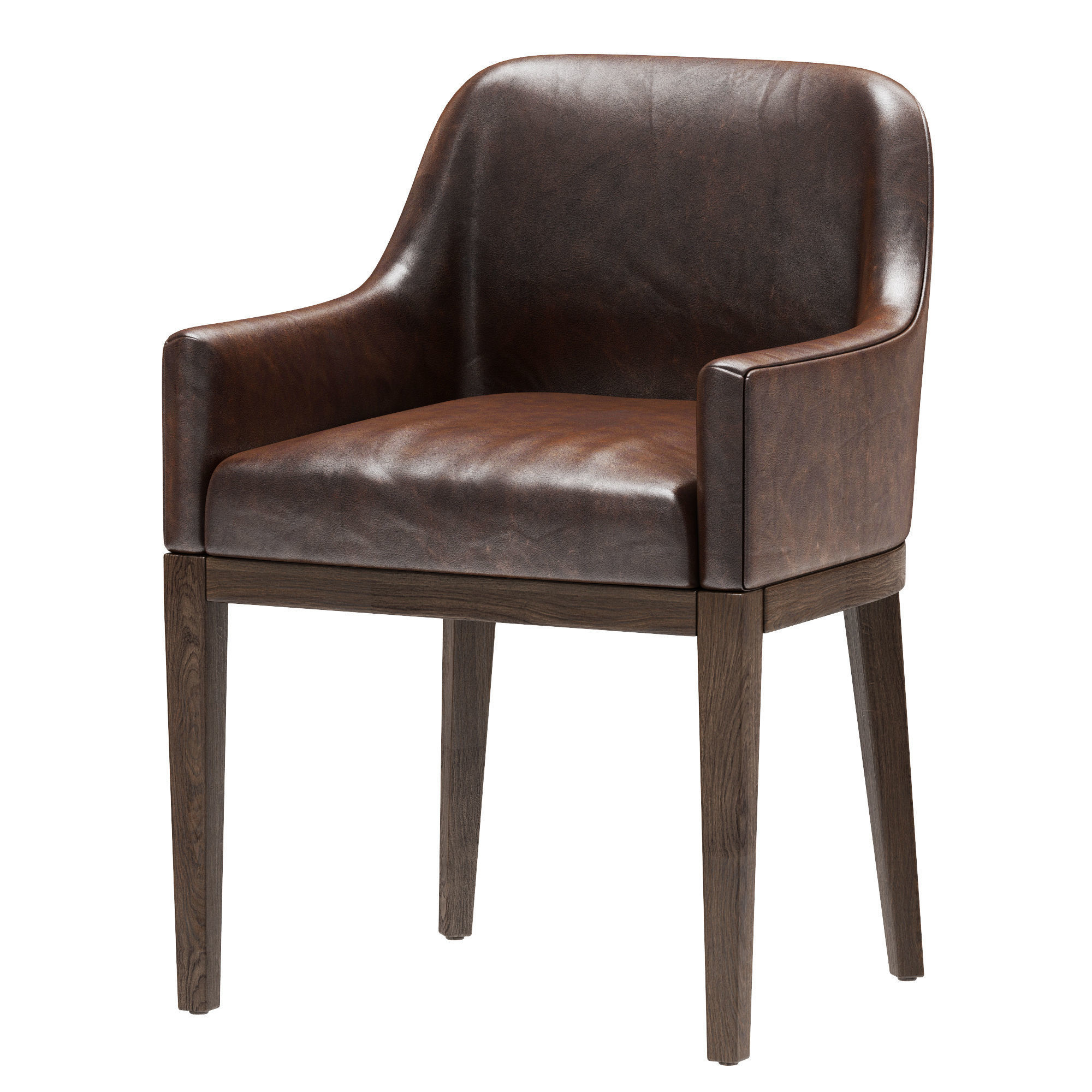 Restoration Hardware Morgan Curved-Back Track Leather Armchair 3D model_1