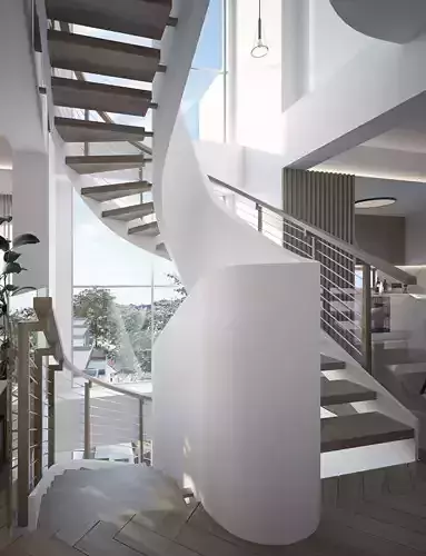 Modern Spiral Staircase Model