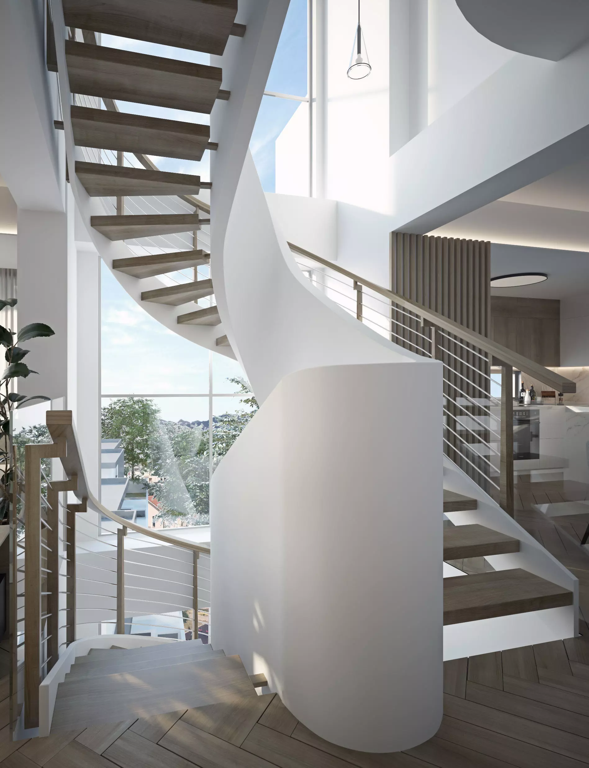 Modern Spiral Staircase Model Free 3D model