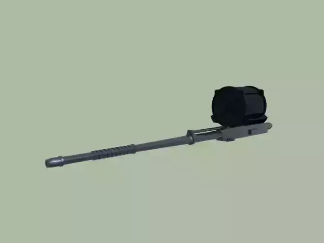 Hispano-Suiza HS404 20mm cannon for aircraft 3D model