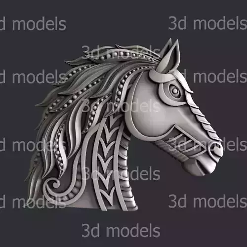 3d STL models for CNC router or 3dprinter horse decor