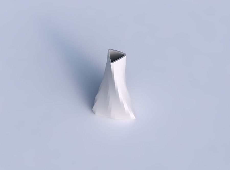 Vase twist tilted triangle with uniform polygons 3D print model_1