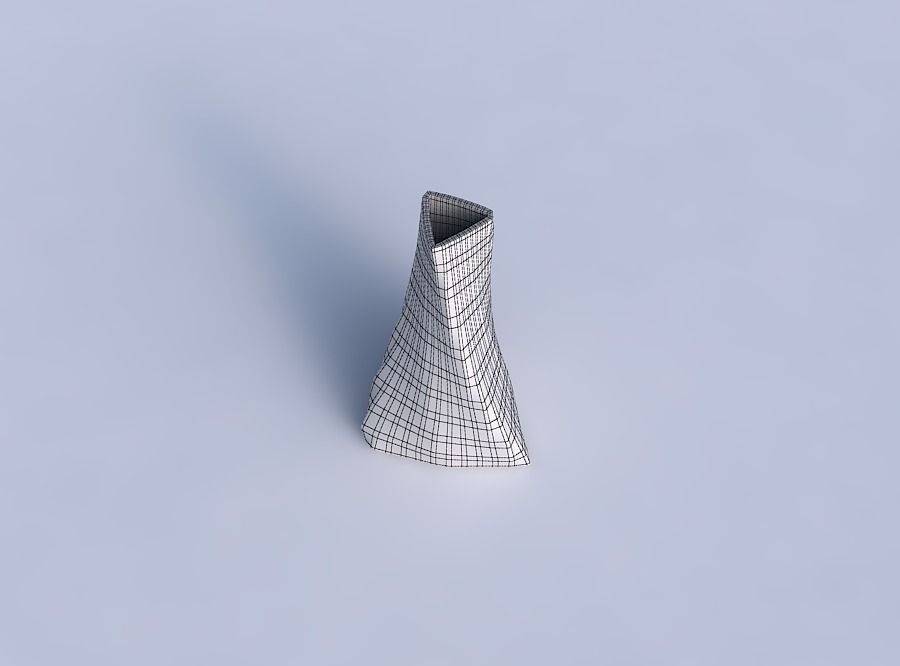 Vase twist tilted triangle with uniform polygons 3D print model_6