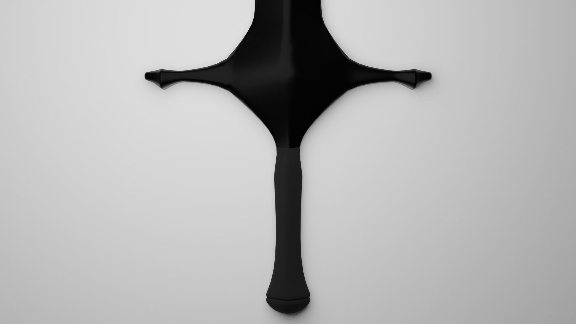 Elegant Dark Steel Sword Low-poly 3D model_4