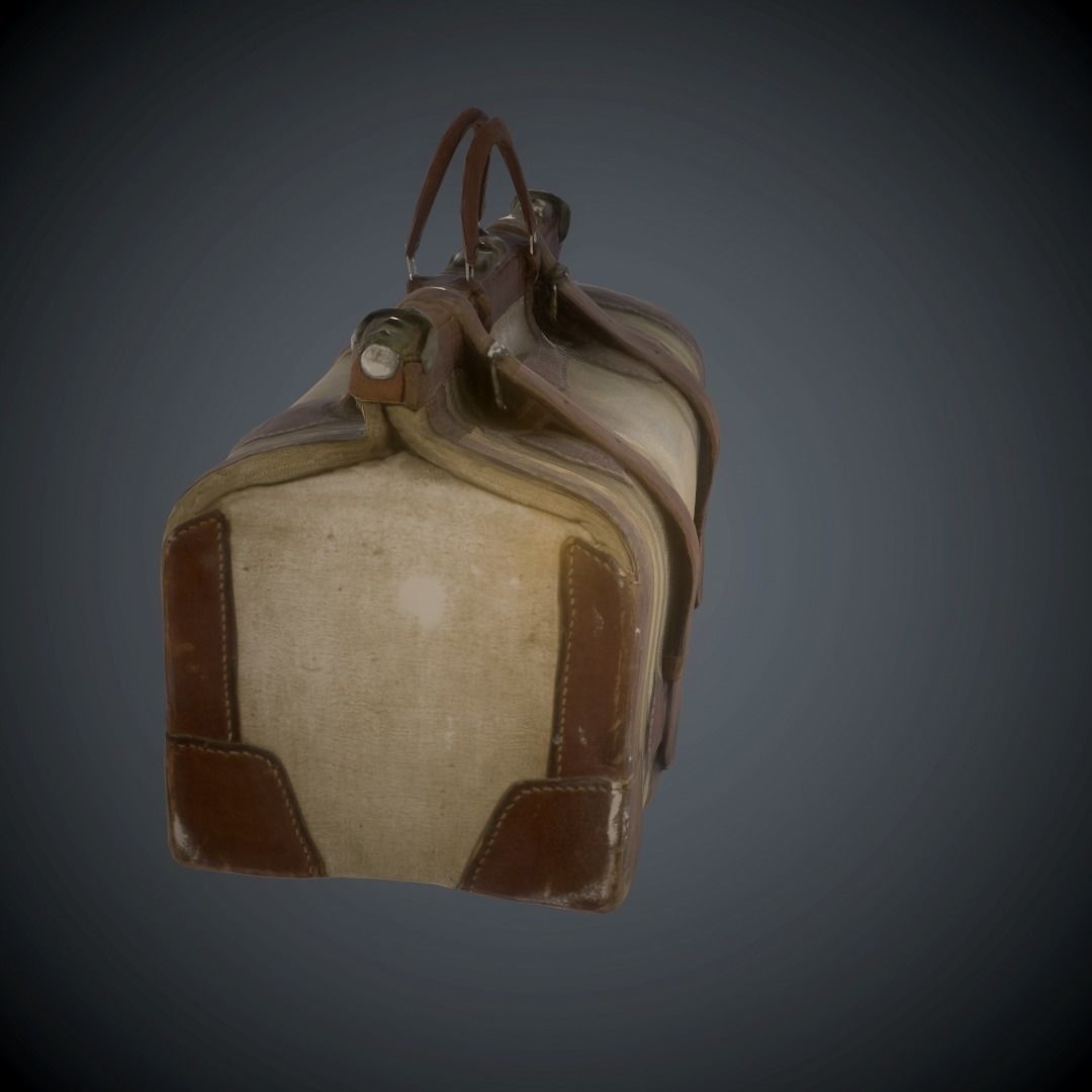 Briefcase vintage suitcase Low-poly 3D model_10