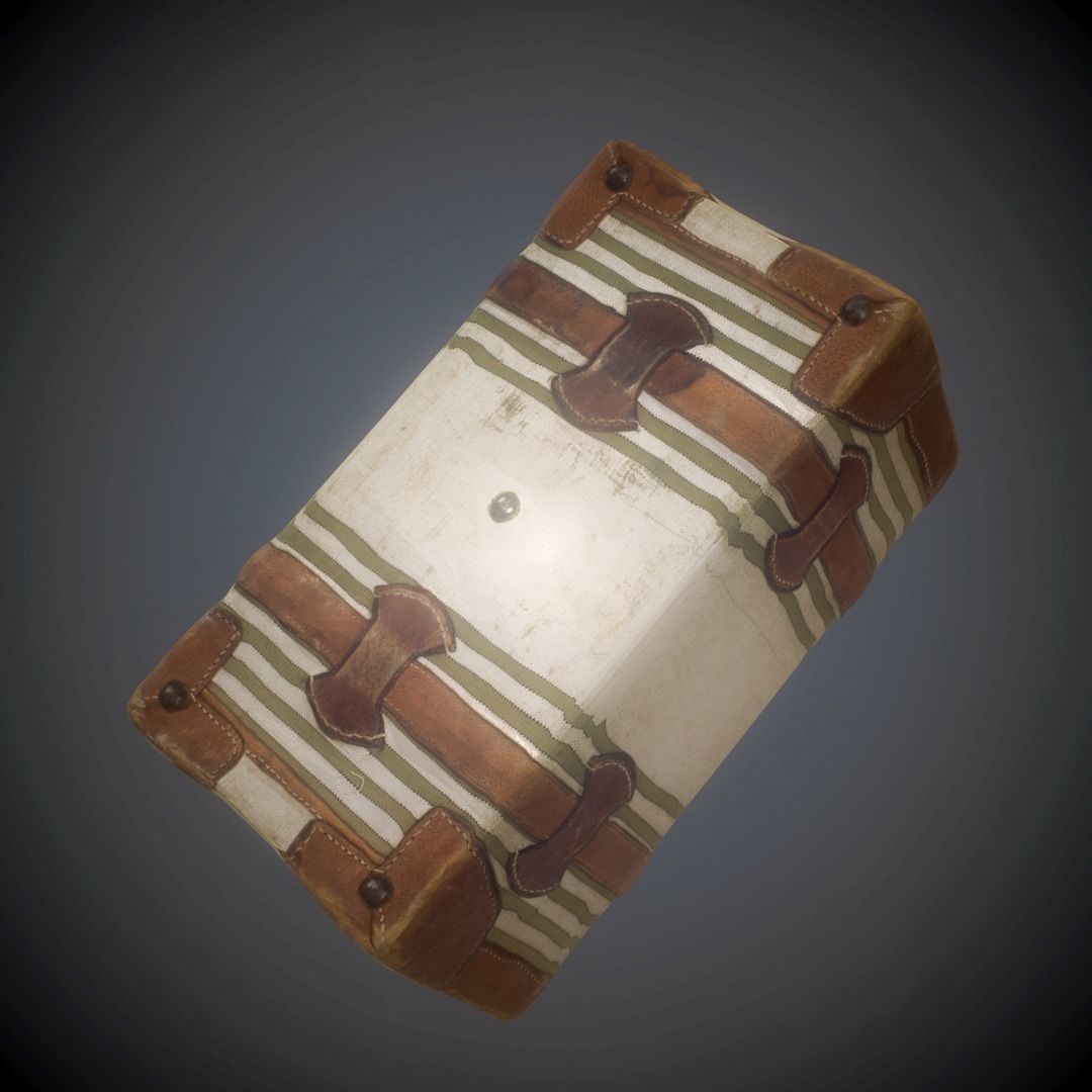 Briefcase vintage suitcase Low-poly 3D model_13