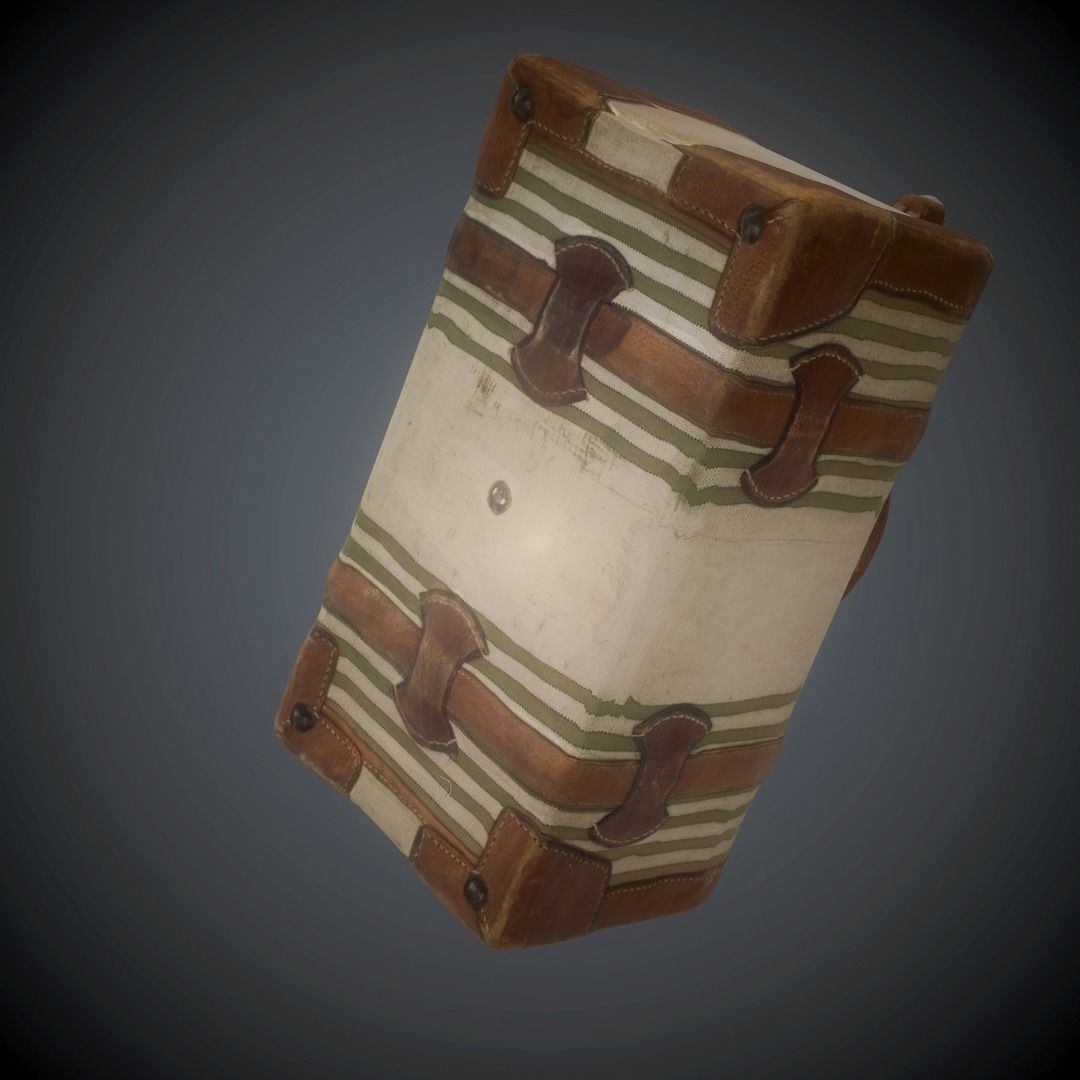 Briefcase vintage suitcase Low-poly 3D model_12