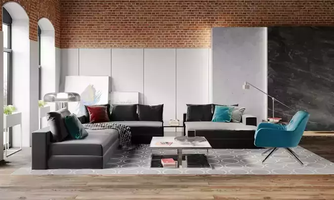 Loft Interior Corona Cinema 4D