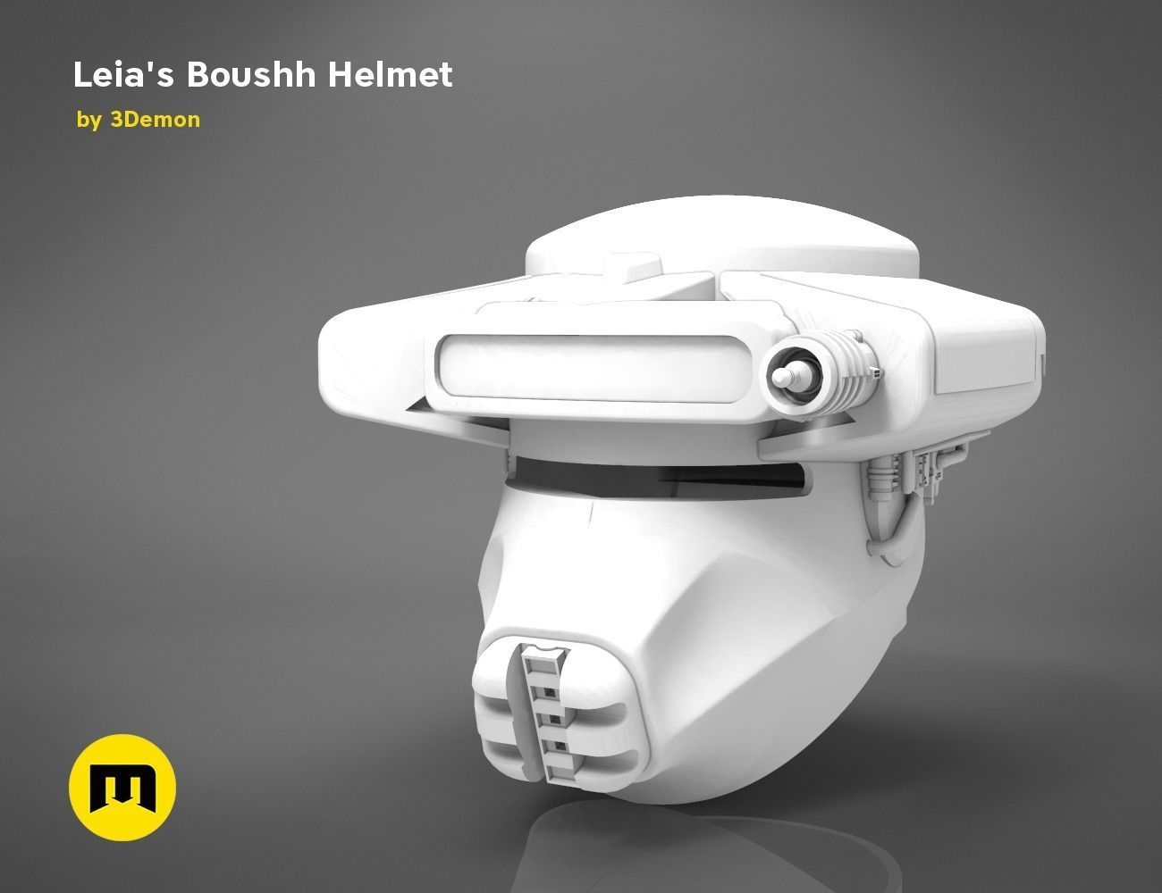 Princess Leia - Boushh Helmet 3D print model_13
