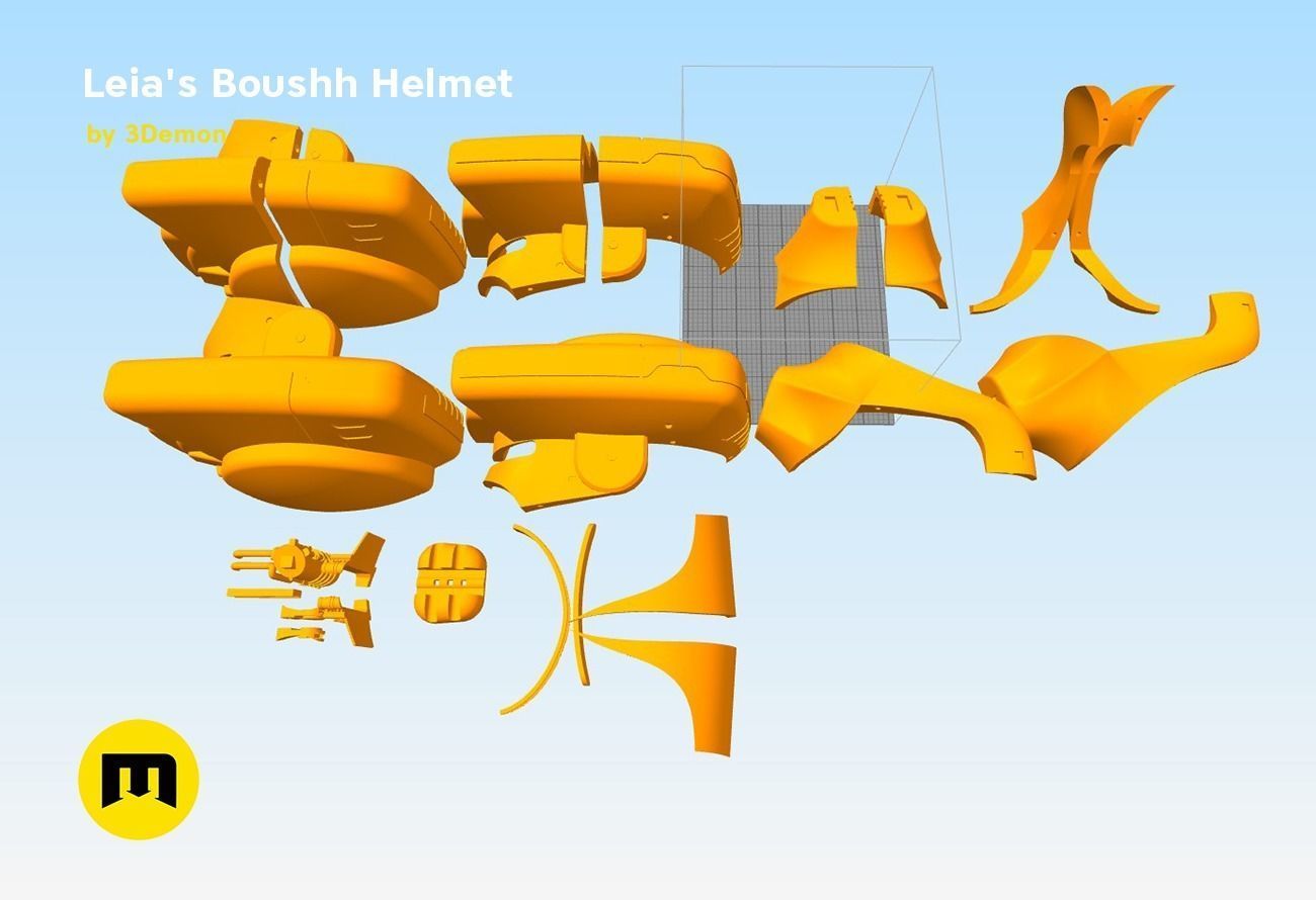 Princess Leia - Boushh Helmet 3D print model_7
