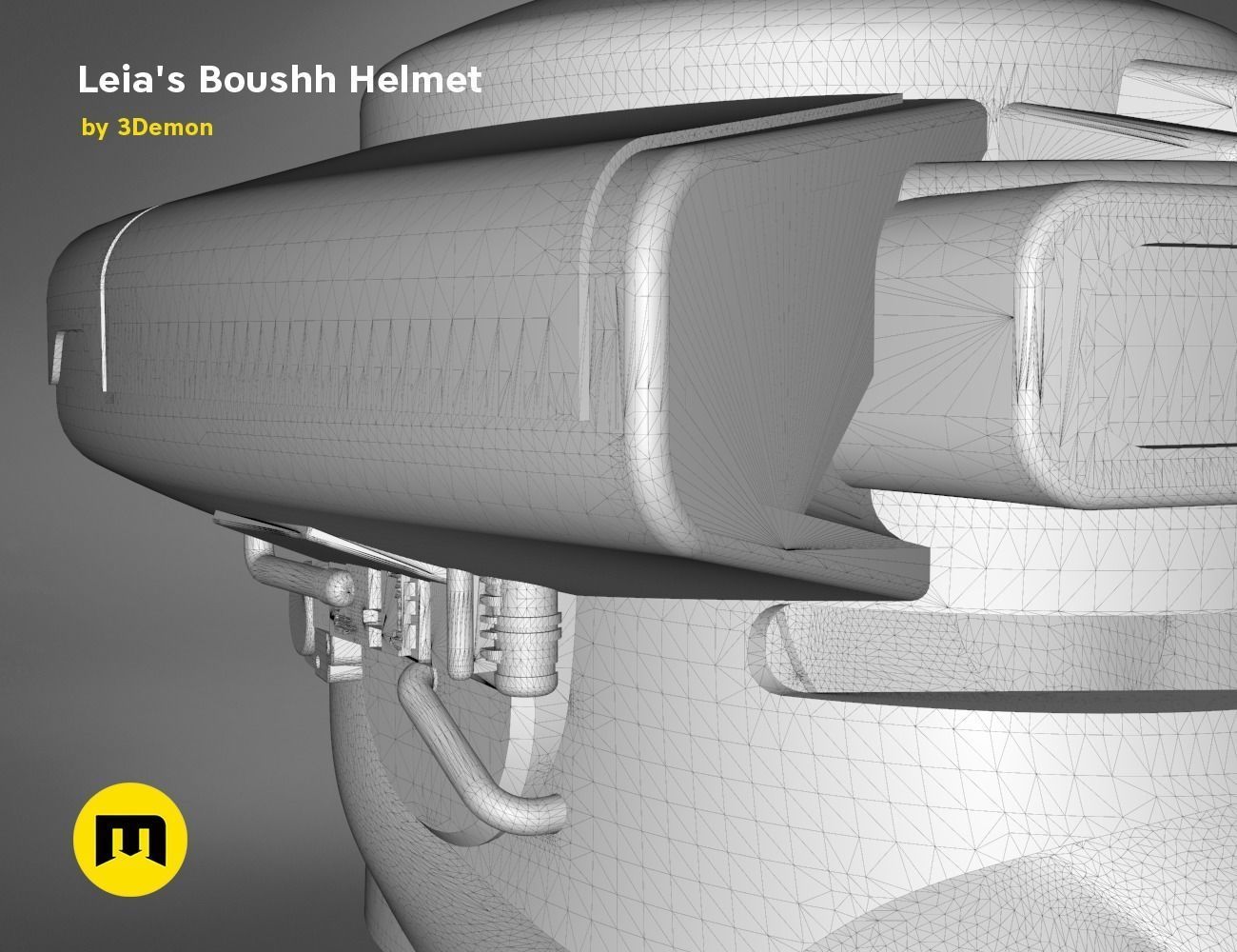 Princess Leia - Boushh Helmet 3D print model_26