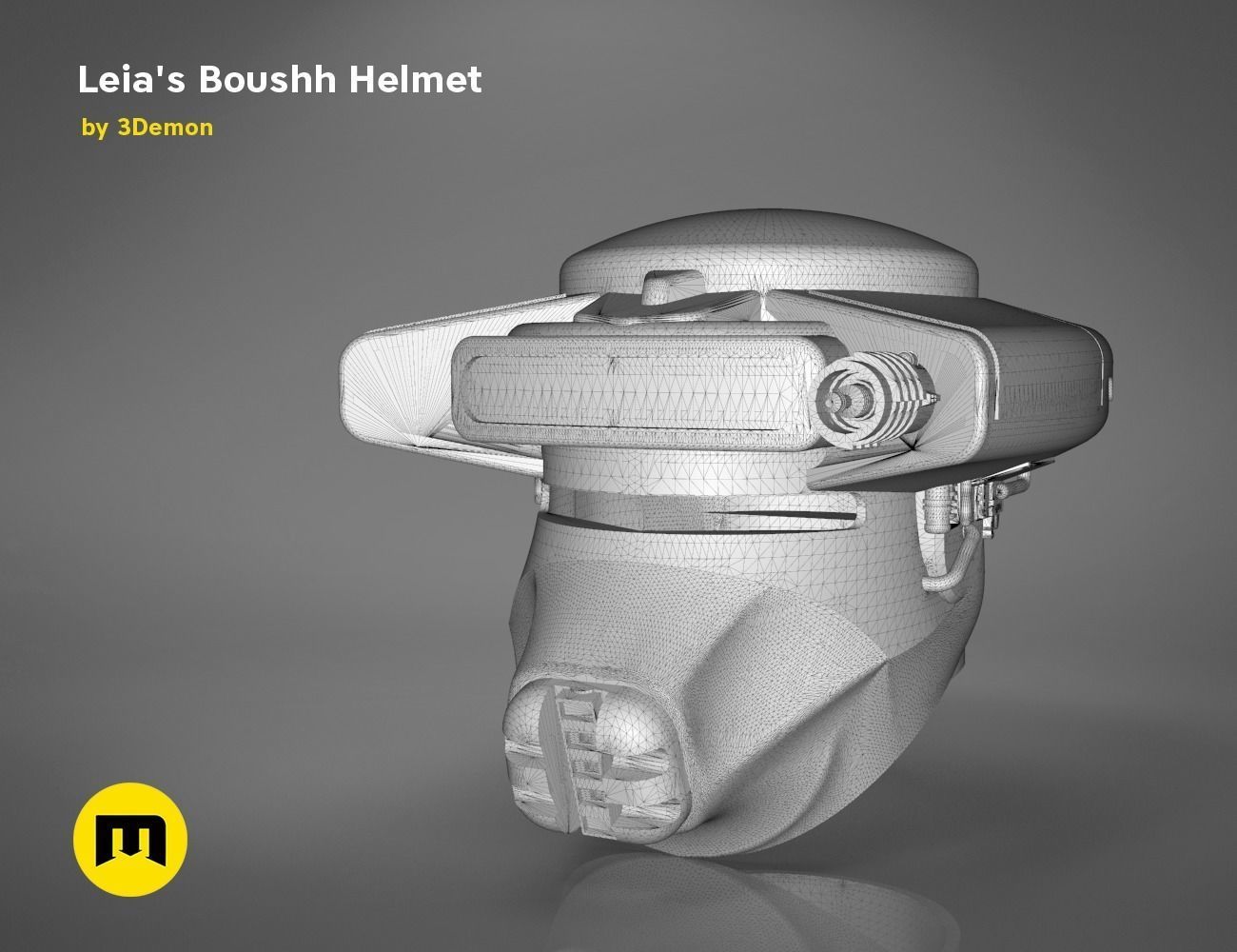 Princess Leia - Boushh Helmet 3D print model_28