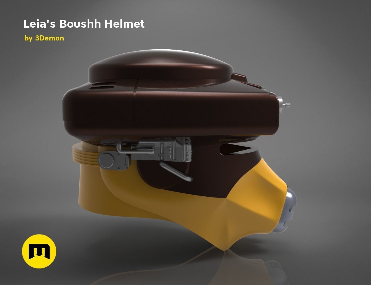 Princess Leia - Boushh Helmet 3D print model_3