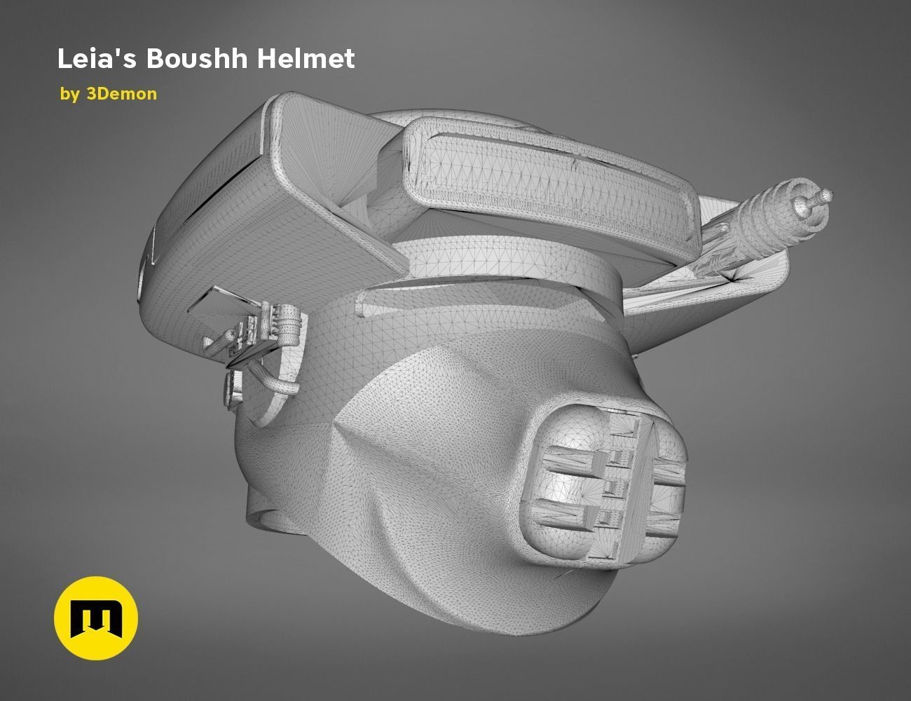 Princess Leia - Boushh Helmet 3D print model_27