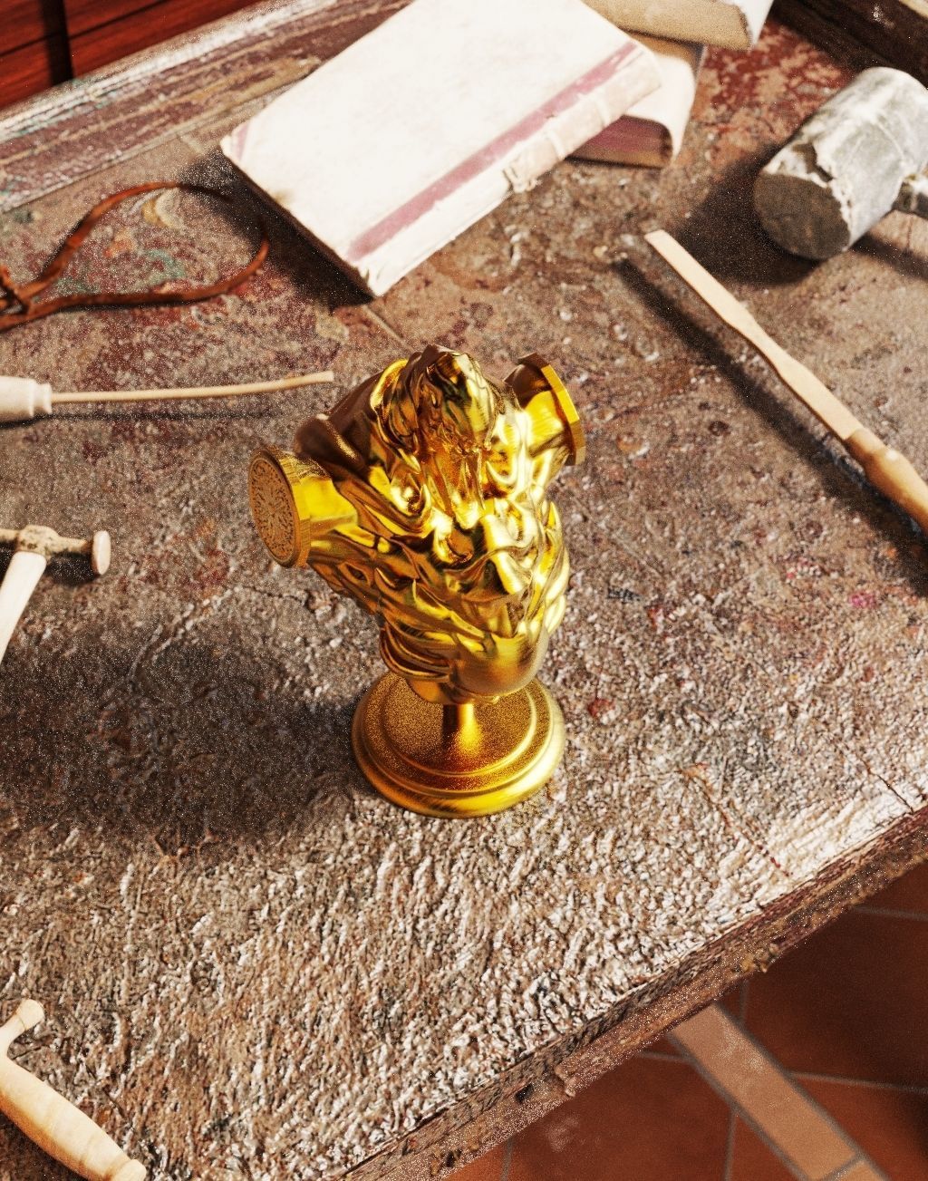 Buste Arme Rubis 3D print model_5