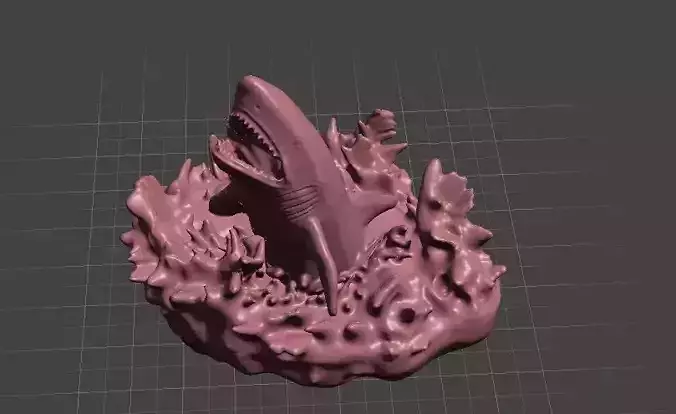 shark attack 3D print model