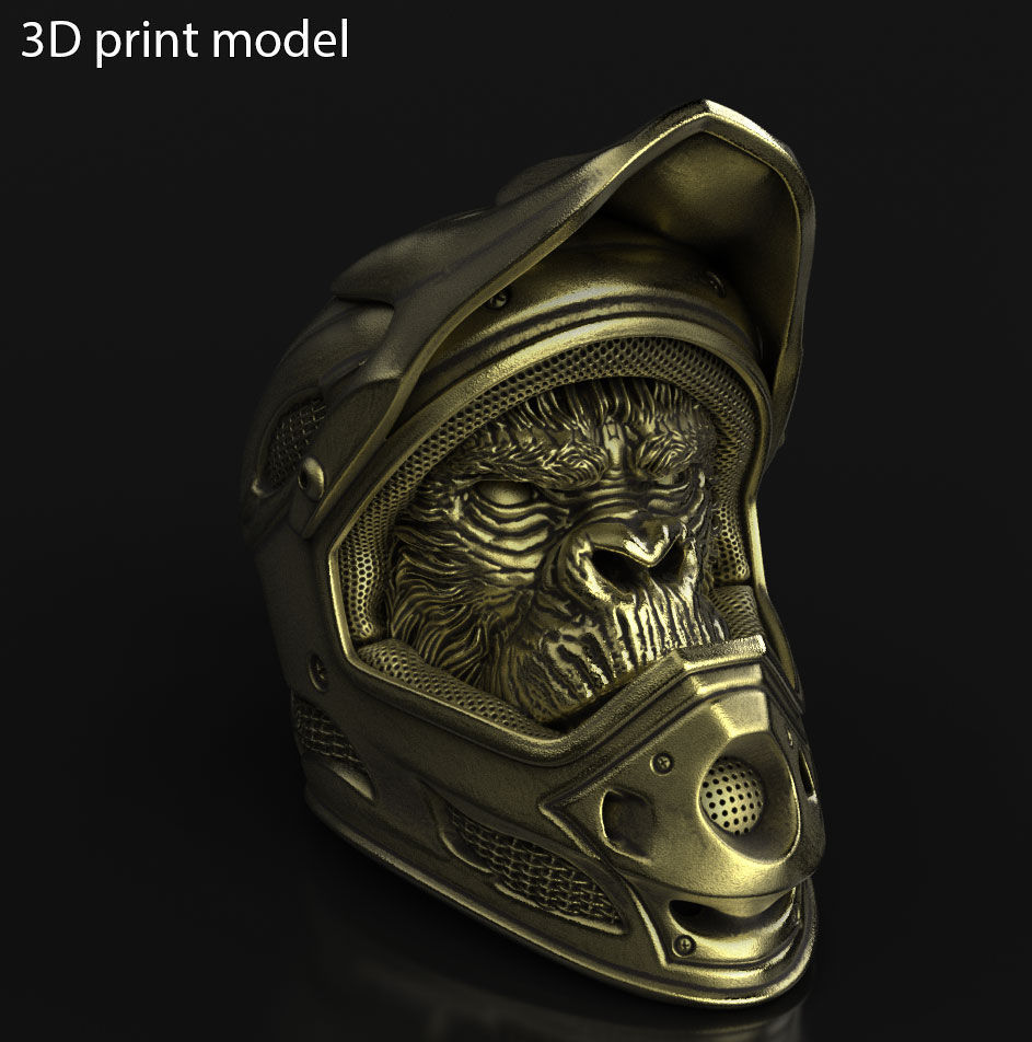 Animal Pendant jewelry Biker monkey vol2  3D print model_2