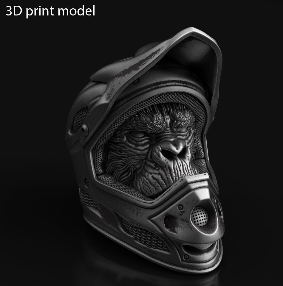 Animal Pendant jewelry Biker monkey vol2  3D print model_1