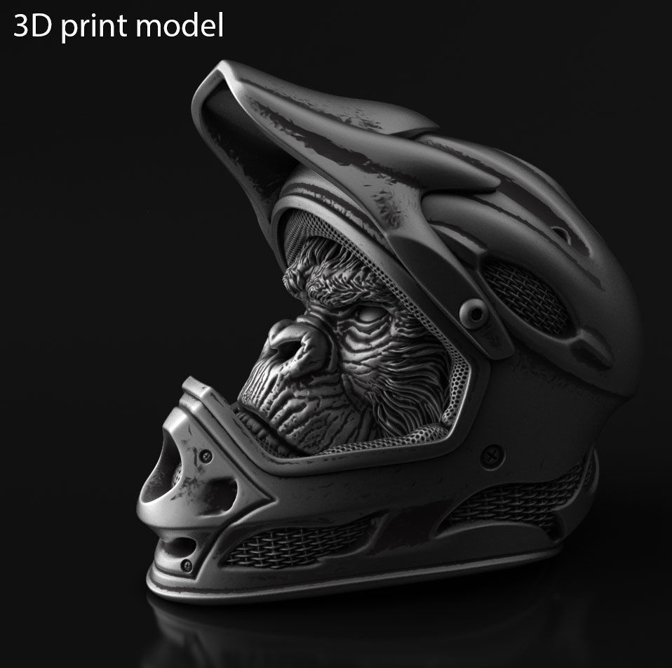 Animal Pendant jewelry Biker monkey vol2  3D print model_3