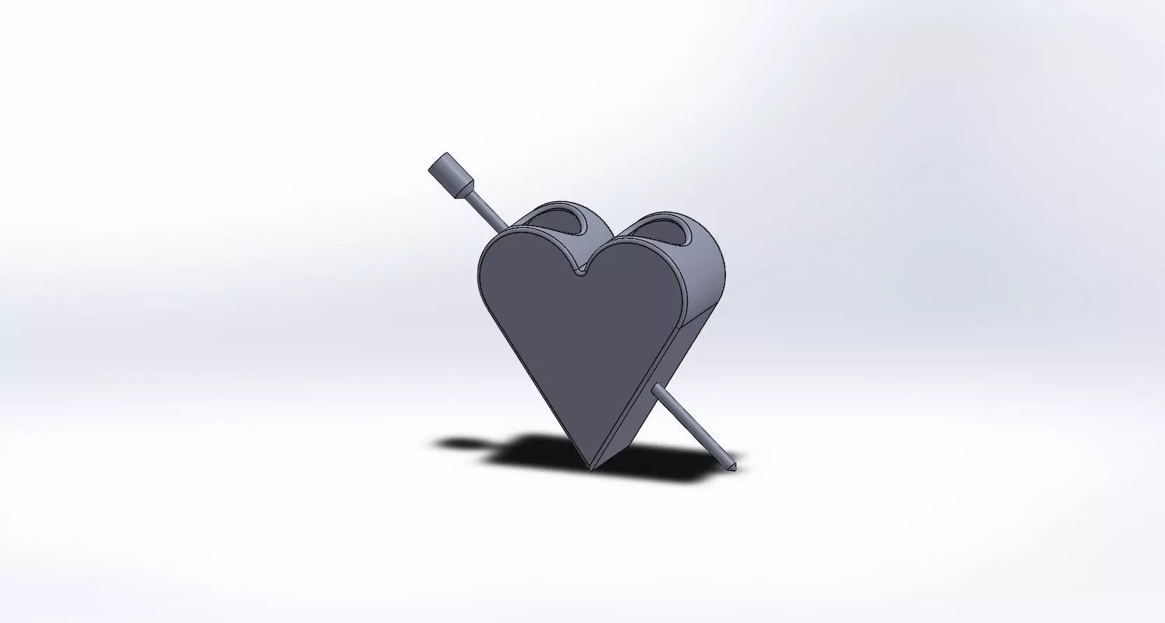 One Arrow Heart Pen Holder Free 3D print model