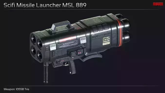 Scifi Missile Launcher MSL 889 Low-poly 3D model