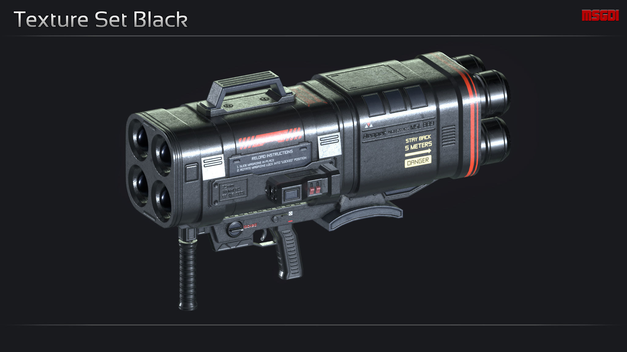 Scifi Missile Launcher MSL 889 Low-poly 3D model_5
