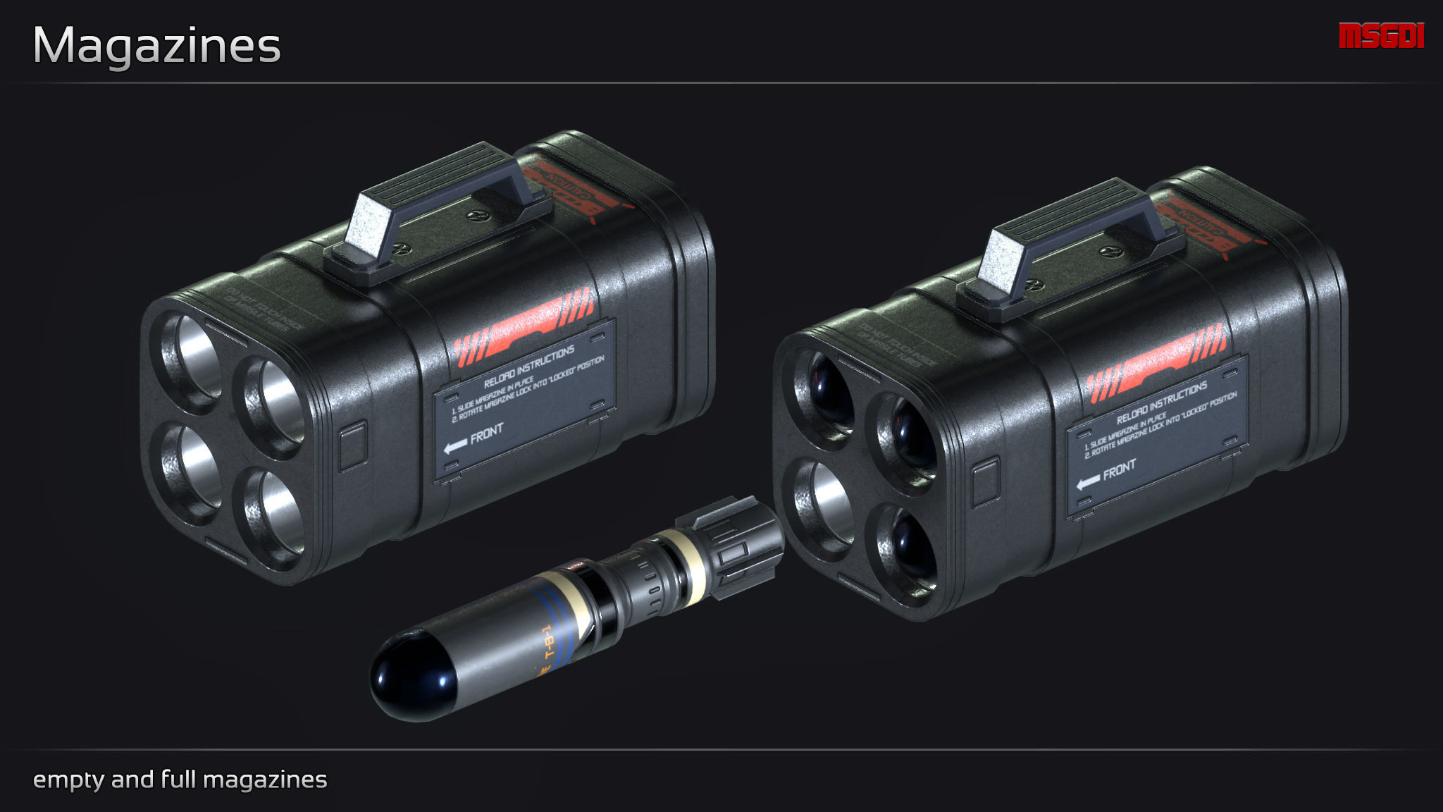 Scifi Missile Launcher MSL 889 Low-poly 3D model_3