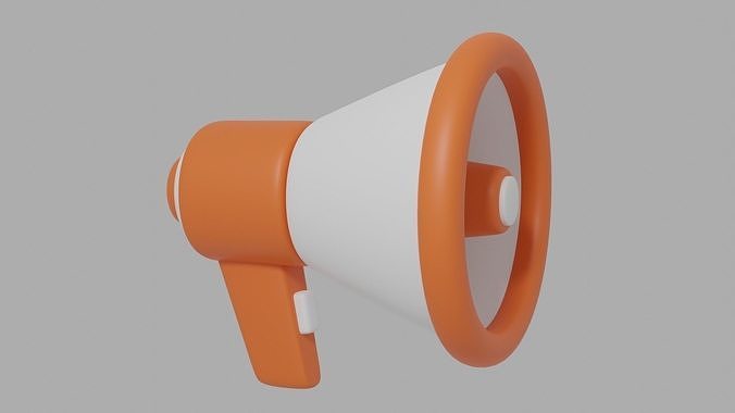 Stylized Megaphone Cartoon Loudspeaker 3d icon Free 3D model