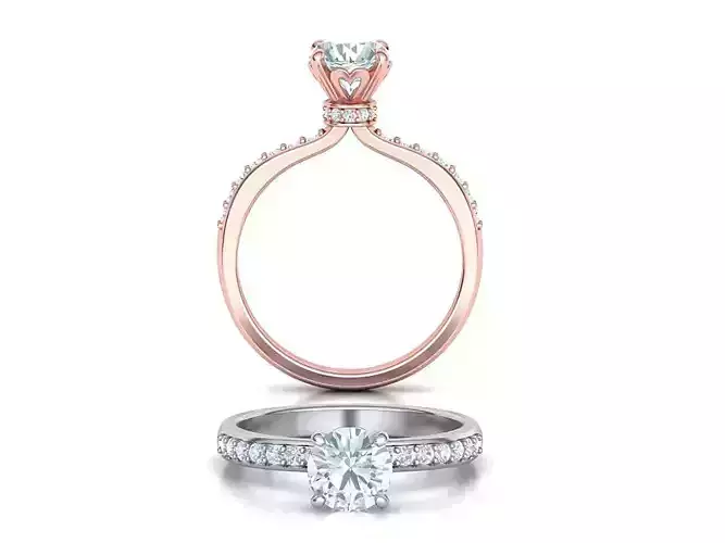 Classic Engagement ring  1CT stone Solitaire ring 3dmodel