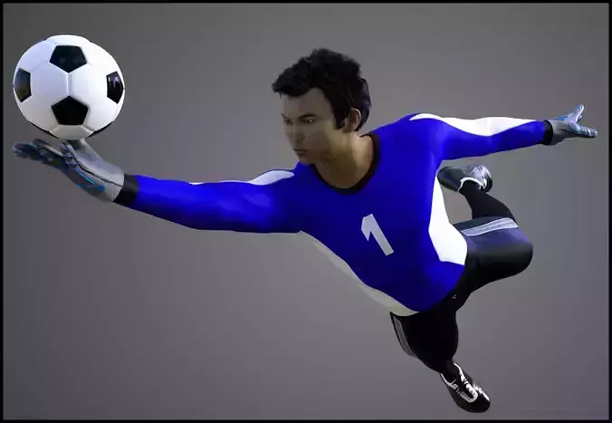 Asian Football Soccer GoalKeeper 3D model