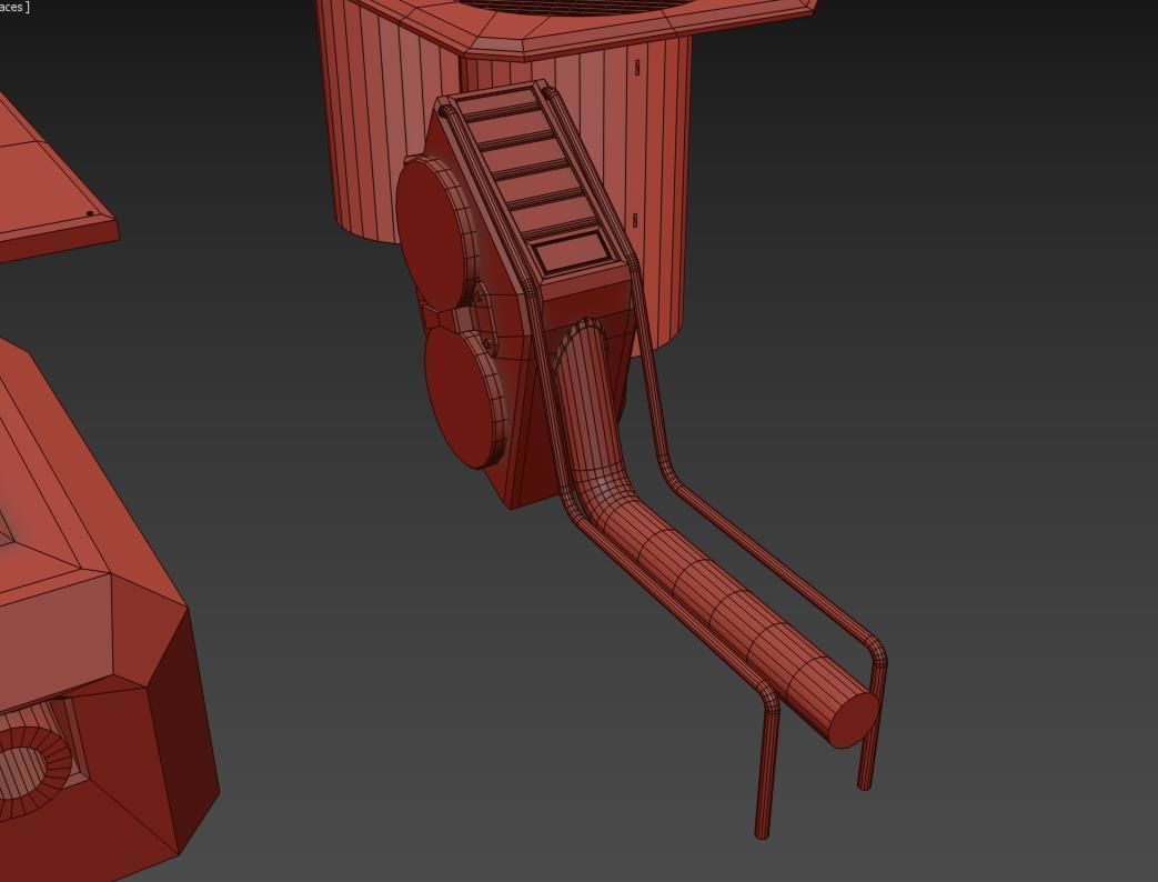 Kitbash Si-fi low poly 3D model_32