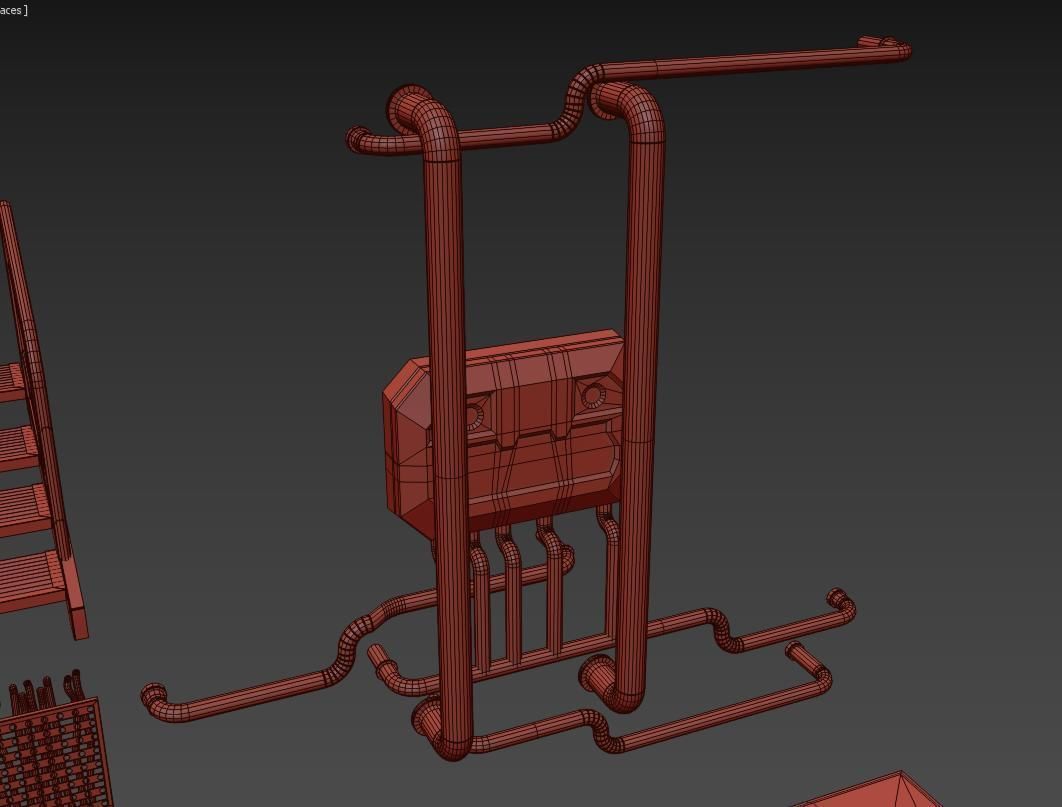 Kitbash Si-fi low poly 3D model_36