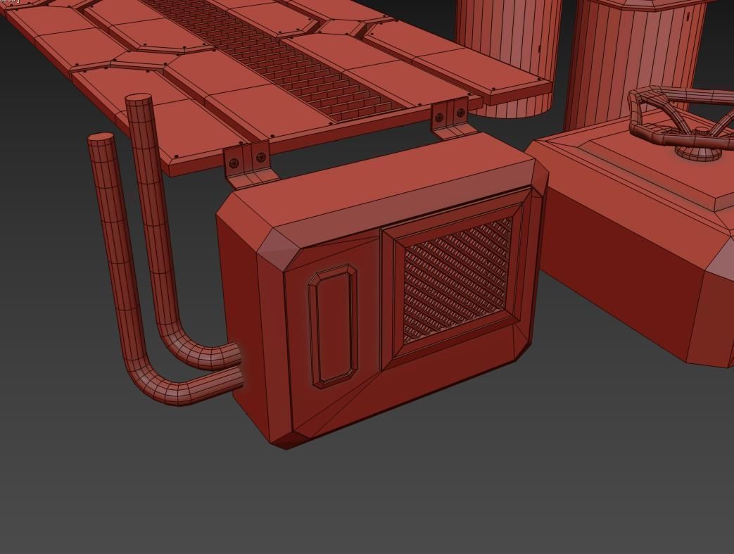 Kitbash Si-fi low poly 3D model_26