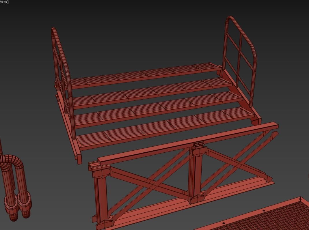 Kitbash Si-fi low poly 3D model_34