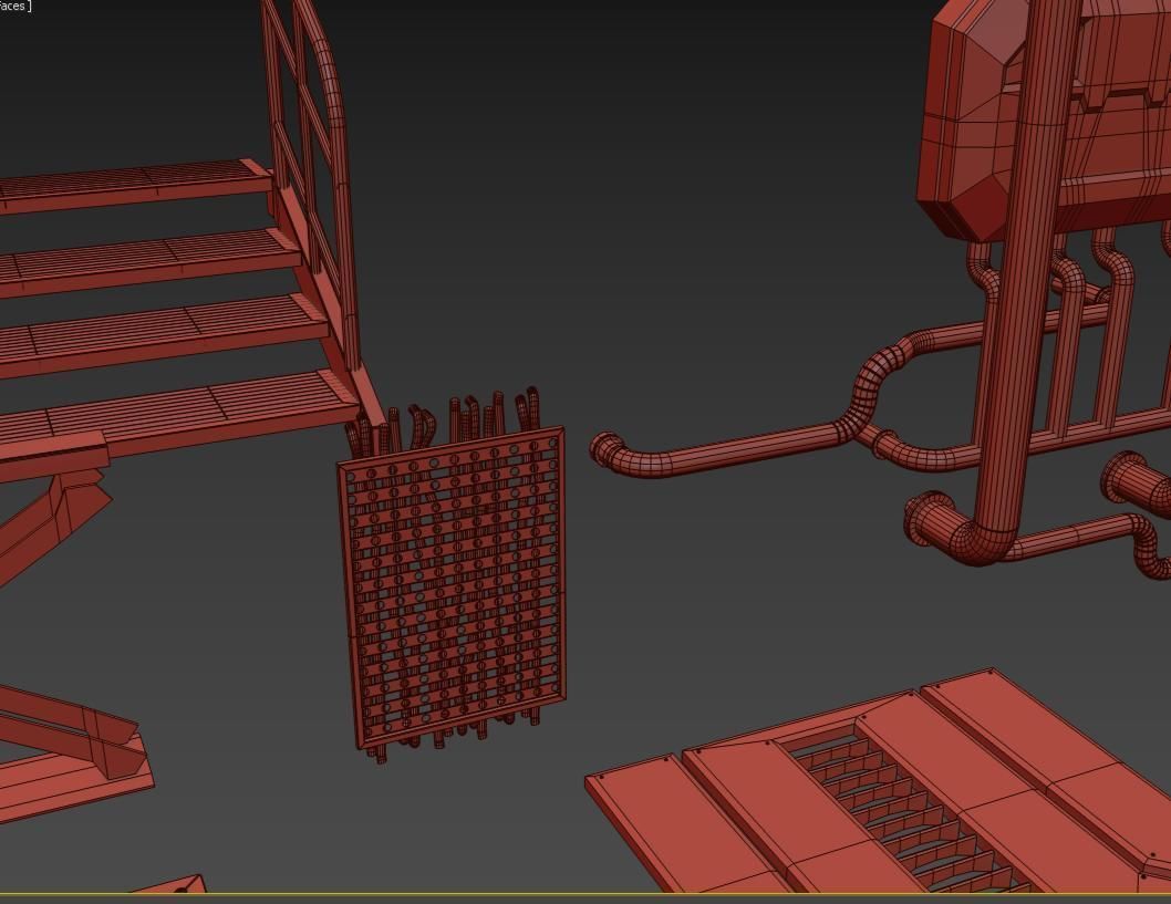 Kitbash Si-fi low poly 3D model_28