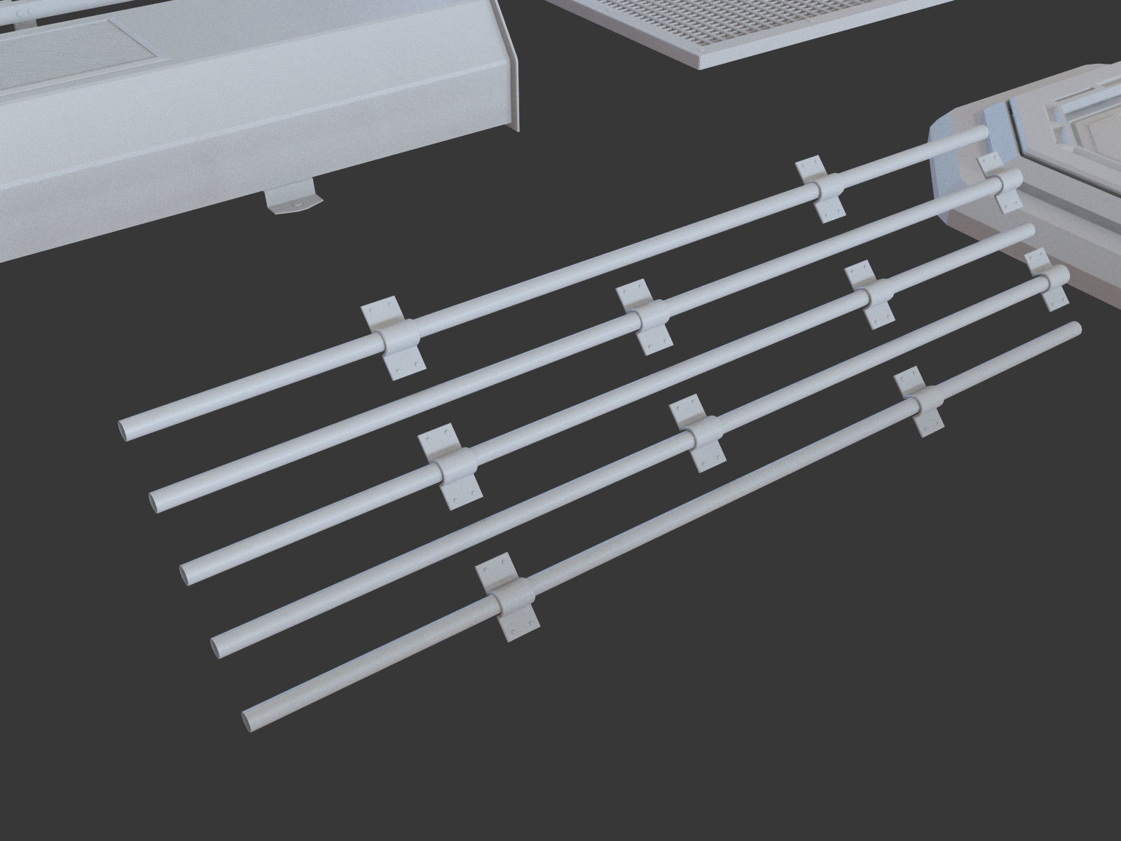 Kitbash Si-fi low poly 3D model_11