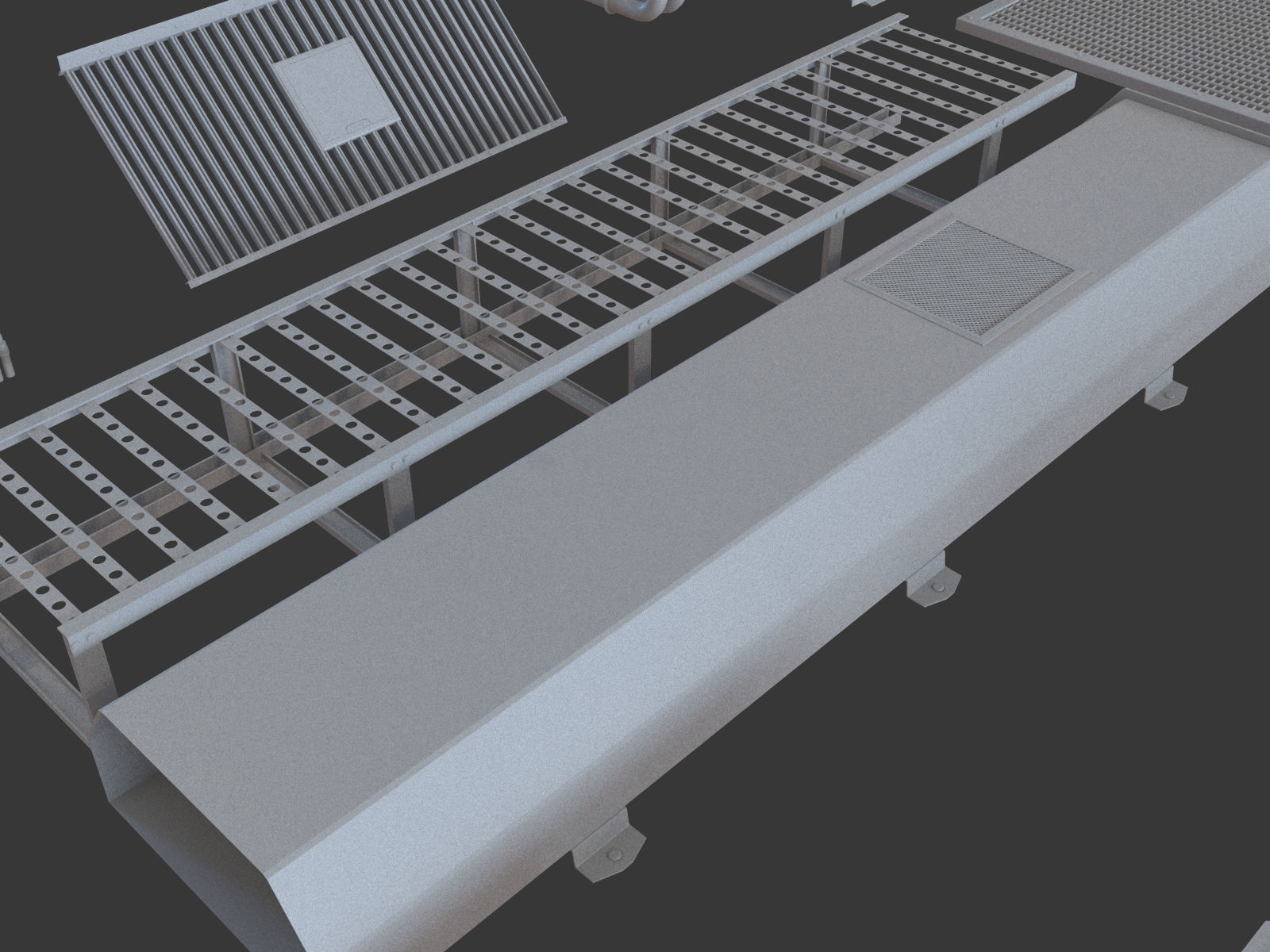 Kitbash Si-fi low poly 3D model_9