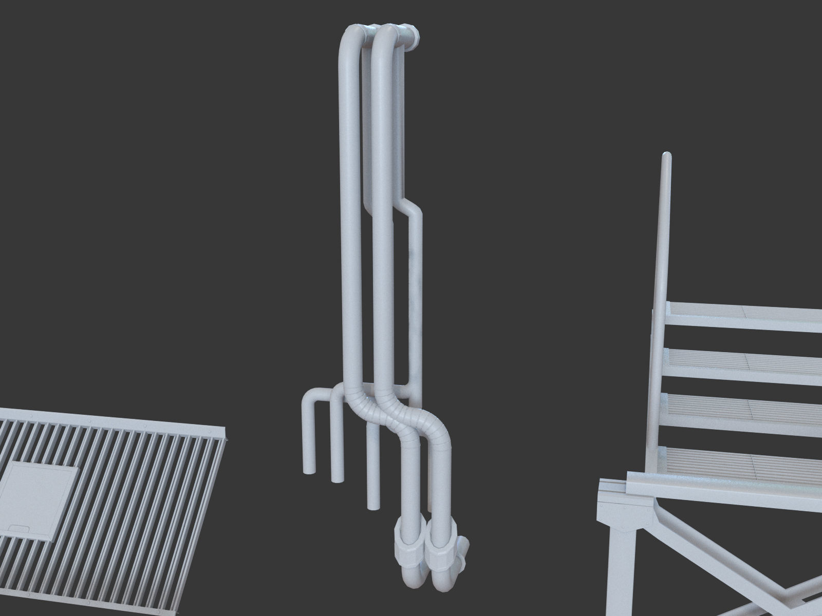 Kitbash Si-fi low poly 3D model_6