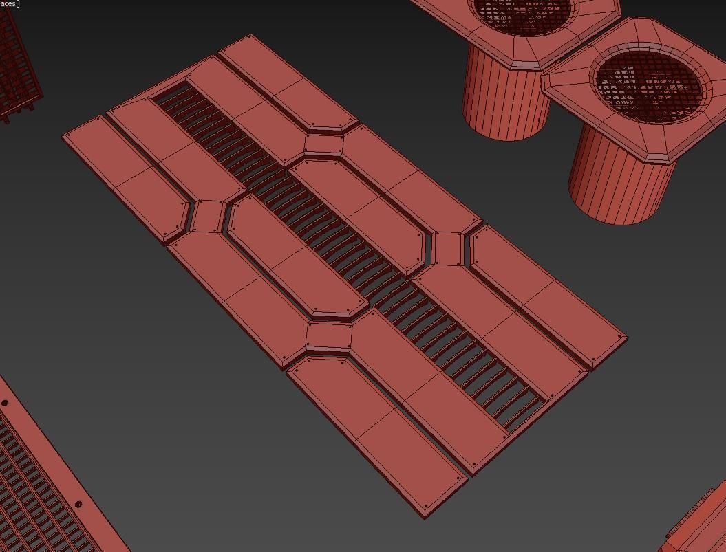 Kitbash Si-fi low poly 3D model_22