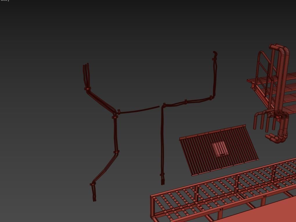 Kitbash Si-fi low poly 3D model_35