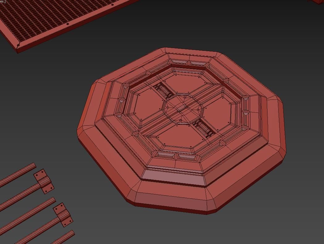 Kitbash Si-fi low poly 3D model_19