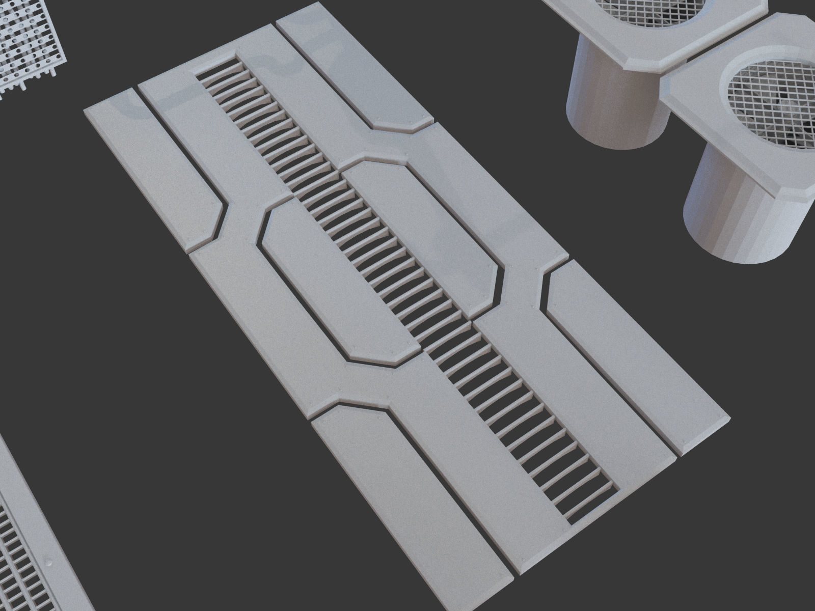 Kitbash Si-fi low poly 3D model_16