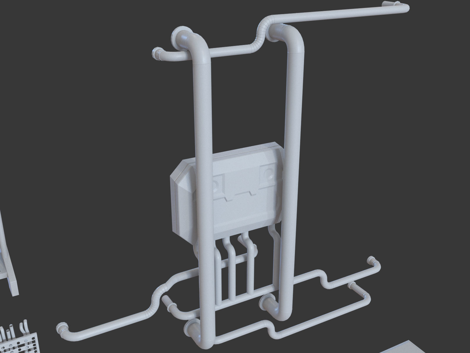 Kitbash Si-fi low poly 3D model_1